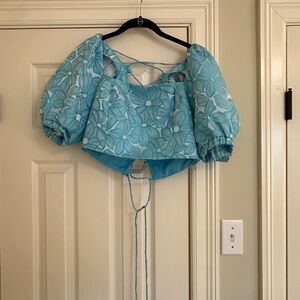 Blue Floral Women's Top